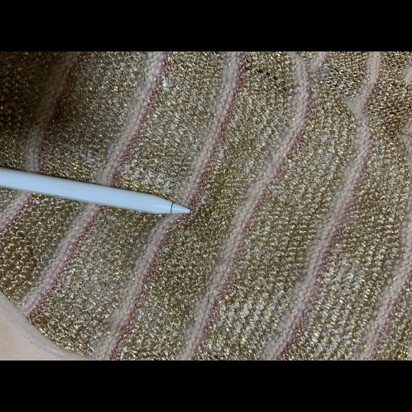 Tory Burch M metallic silk sweater top - Picture 6 of 9